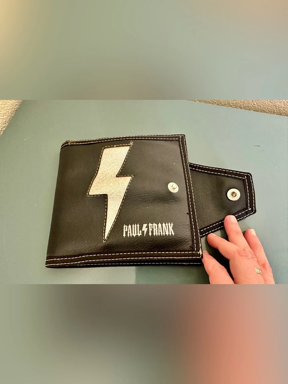VTG Y2K Paul Frank Lightning Bolt CD Holder Wallet Glitter Vinyl Case 2000s READ